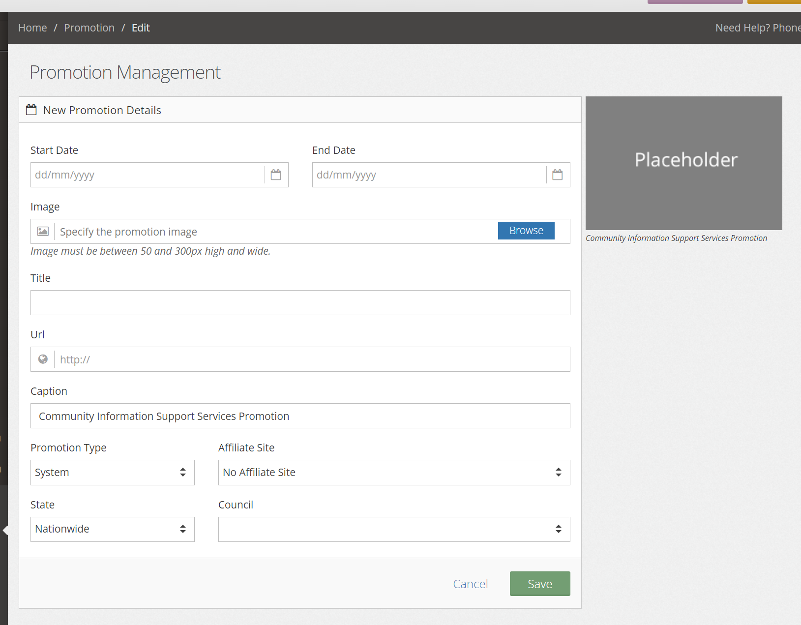 How to add Promotions onto your Directory Homepage